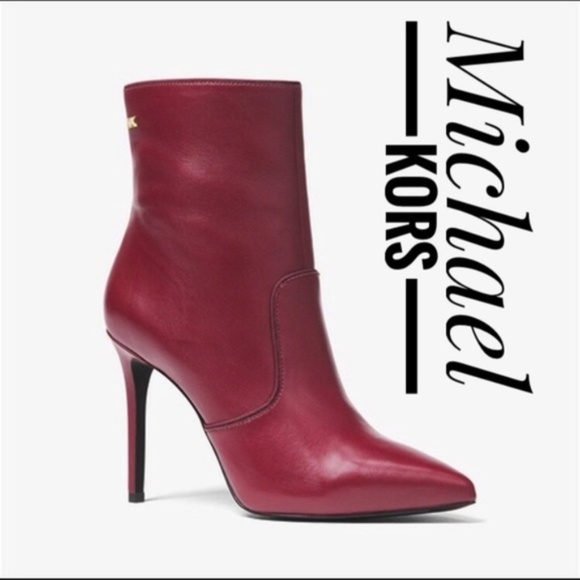 Michael Kors Shoes - Michael Kors Maroon Heeled Booties✨Damage-New!